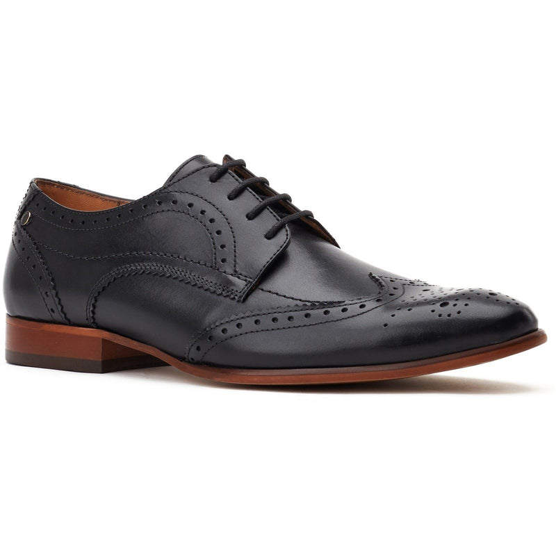 Base London Barbera Excel Leather Men's Black Brogues Shoes