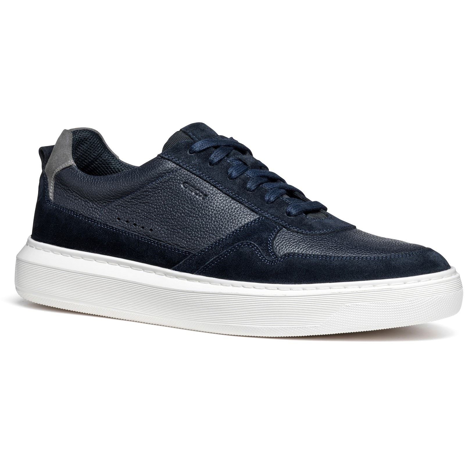 Geox U DEIVEN Leather/Suede Men's Navy Trainers