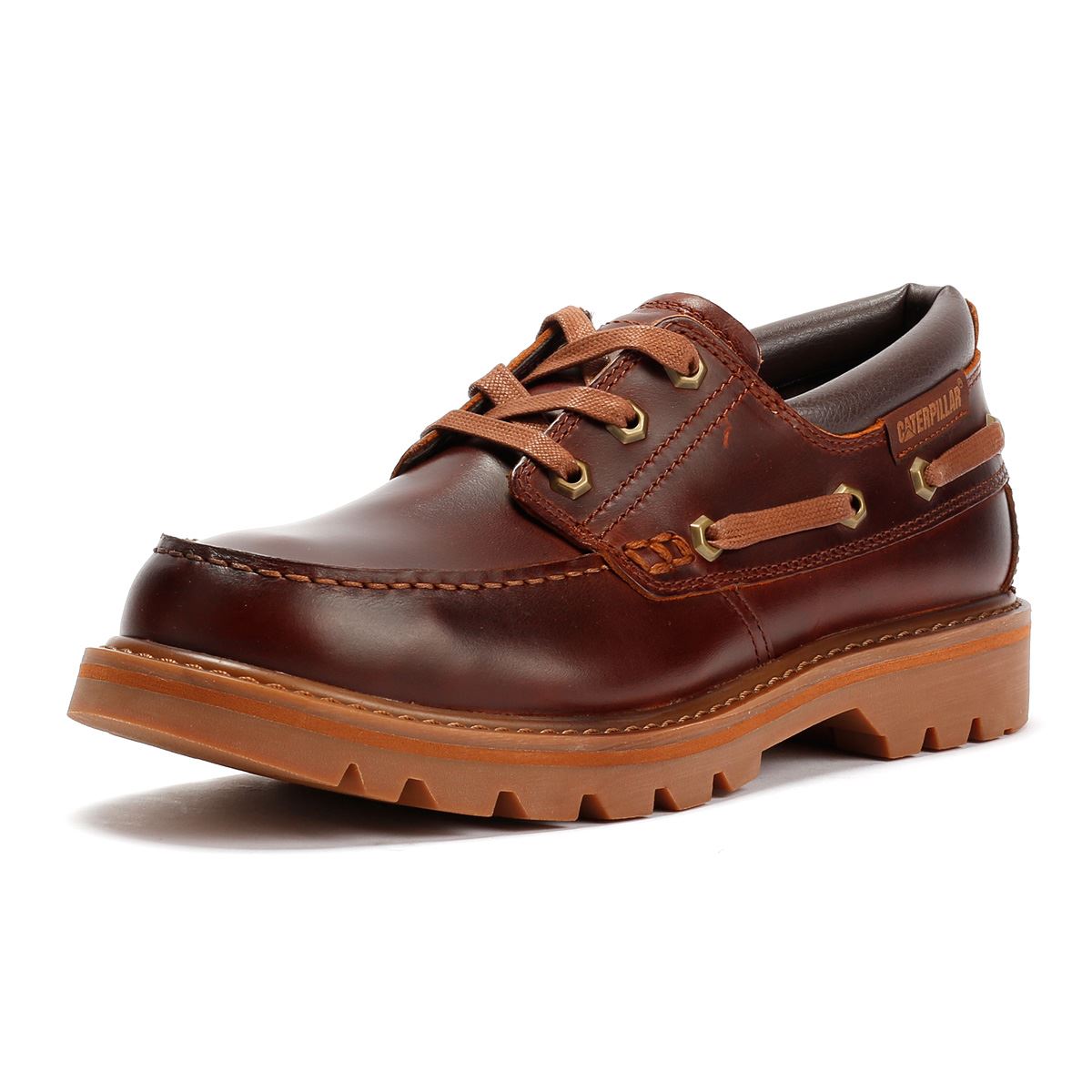 Caterpillar Colorado Boat Lo Leather Men's Dark Russet Lace-Up Shoes