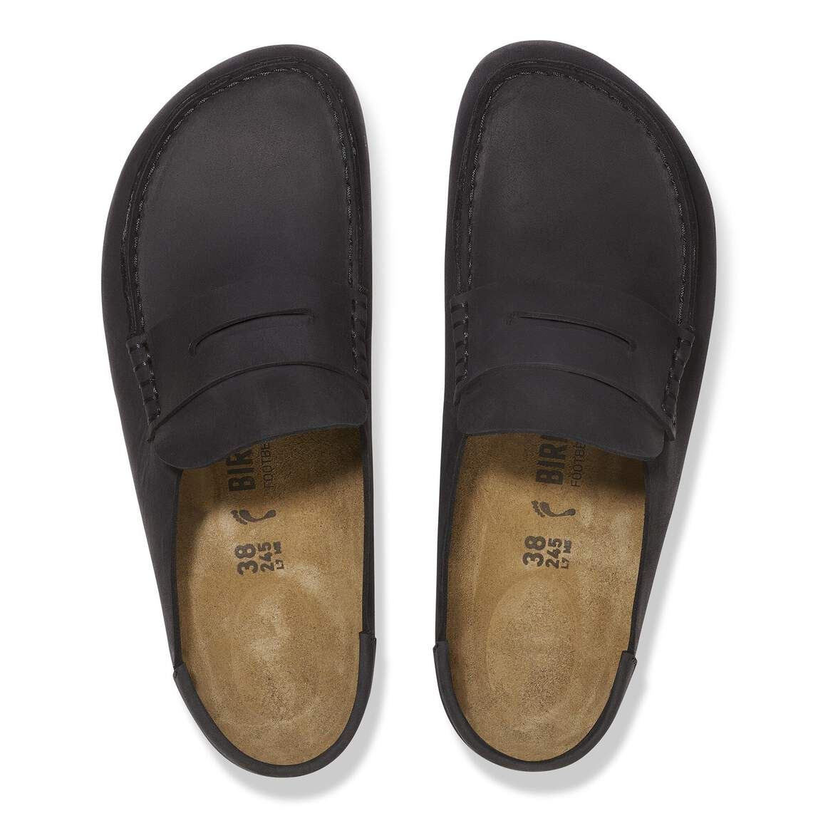 Birkenstock Naples Leather Black Regular Clogs