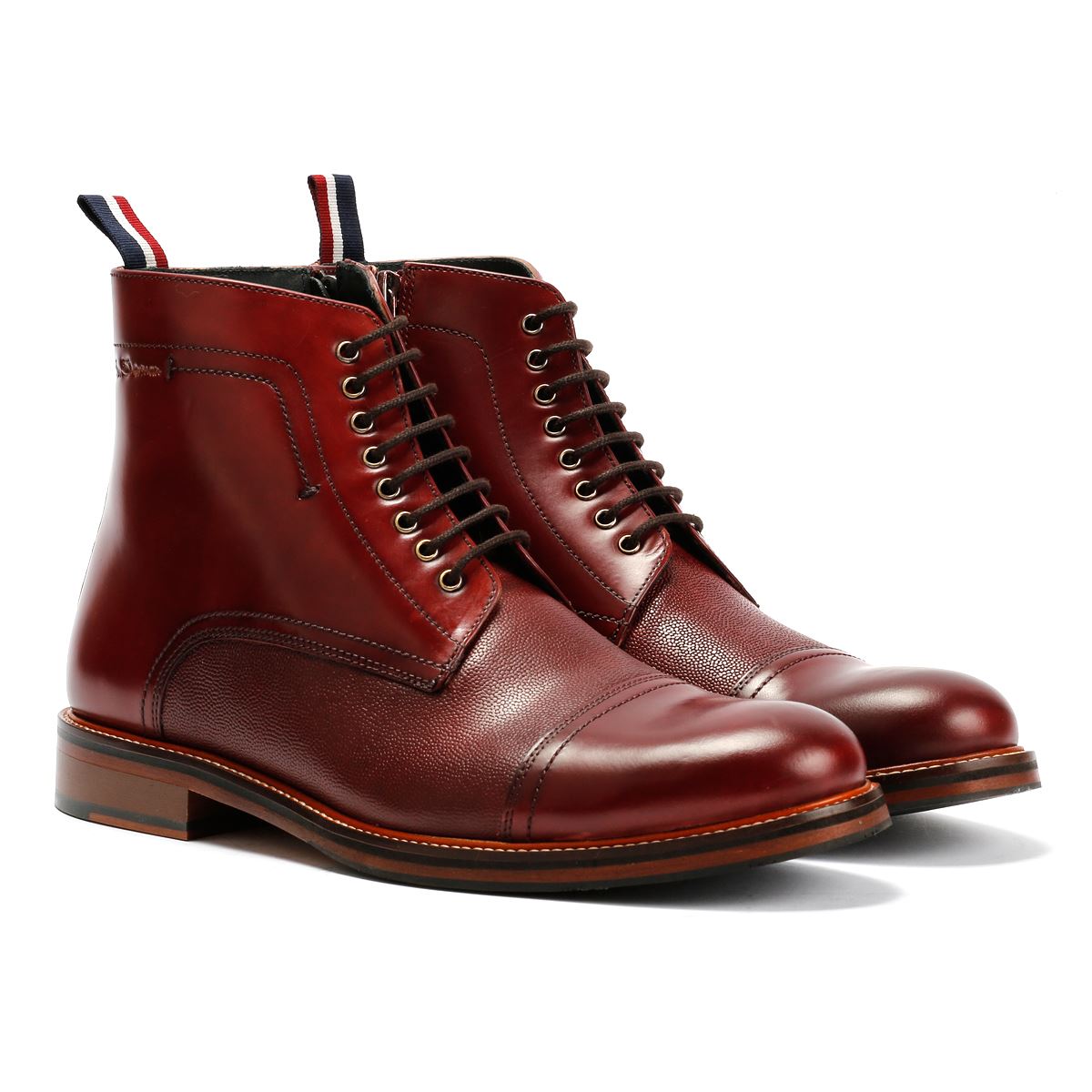 Ben Sherman Harrington Brush Off Leather Men's Burgundy Boots