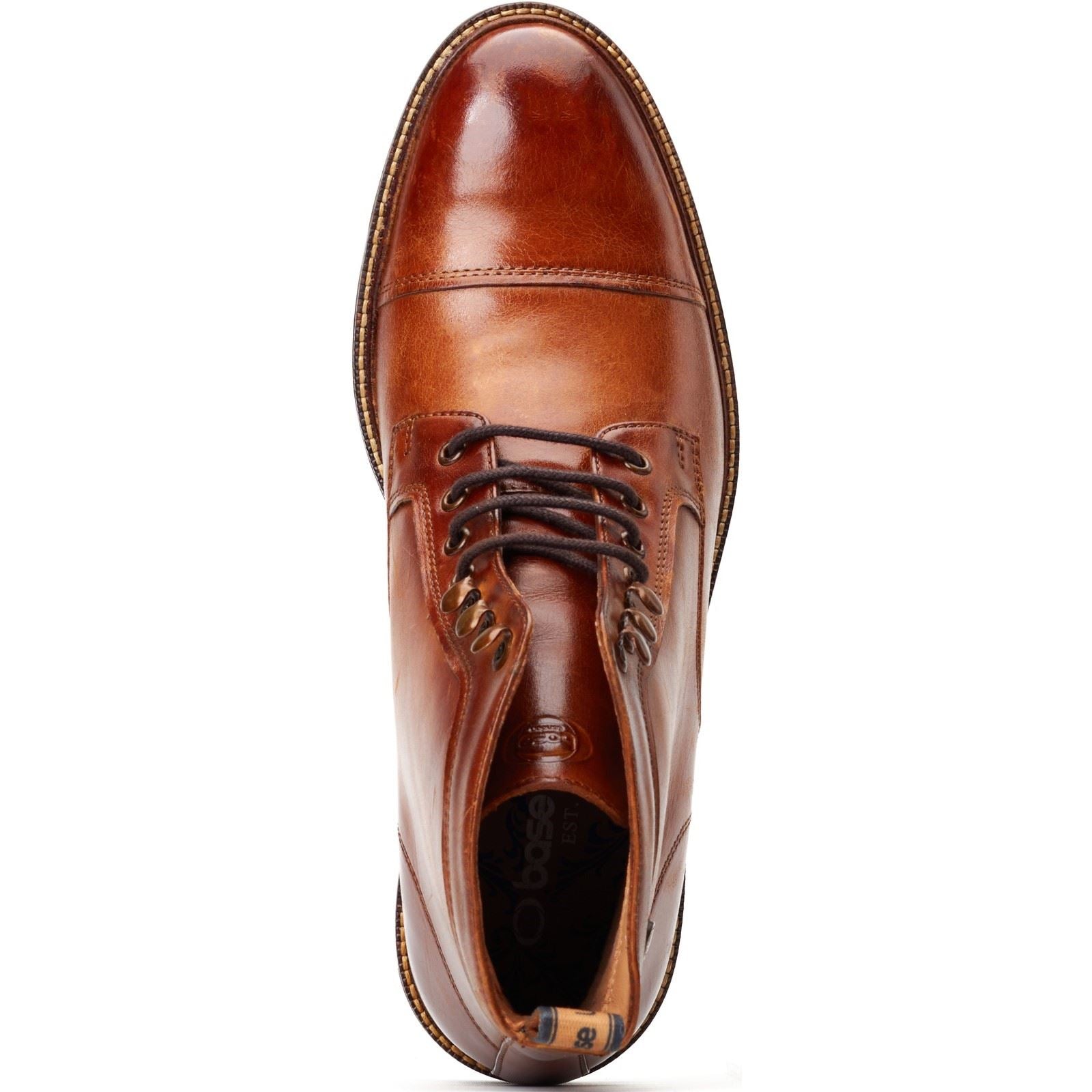 Base London Plymouth Leather Men's Burnt Tan Ankle Boots