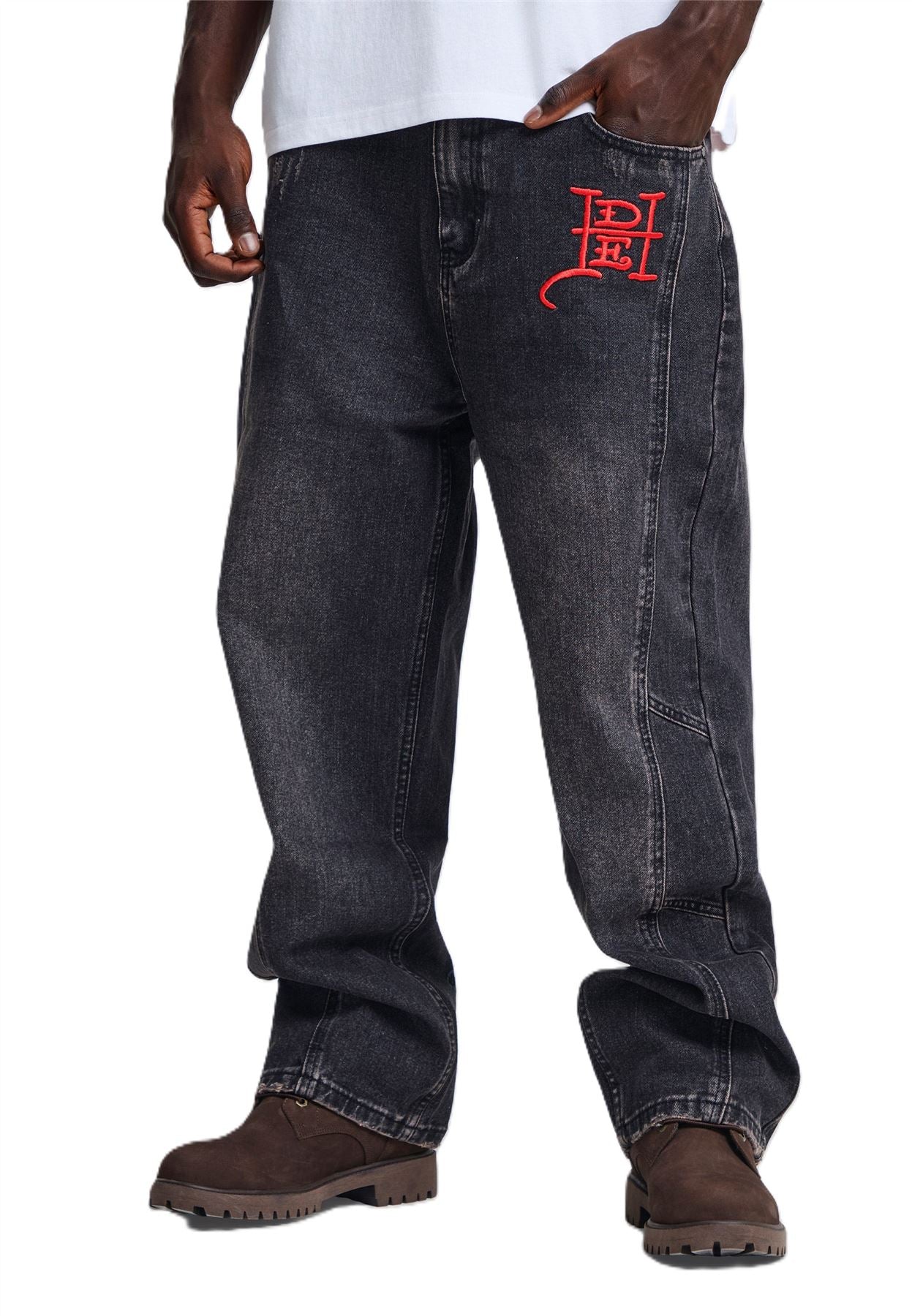 Ed Hardy Serpent Skull Graphic Washed Men's Black Jeans