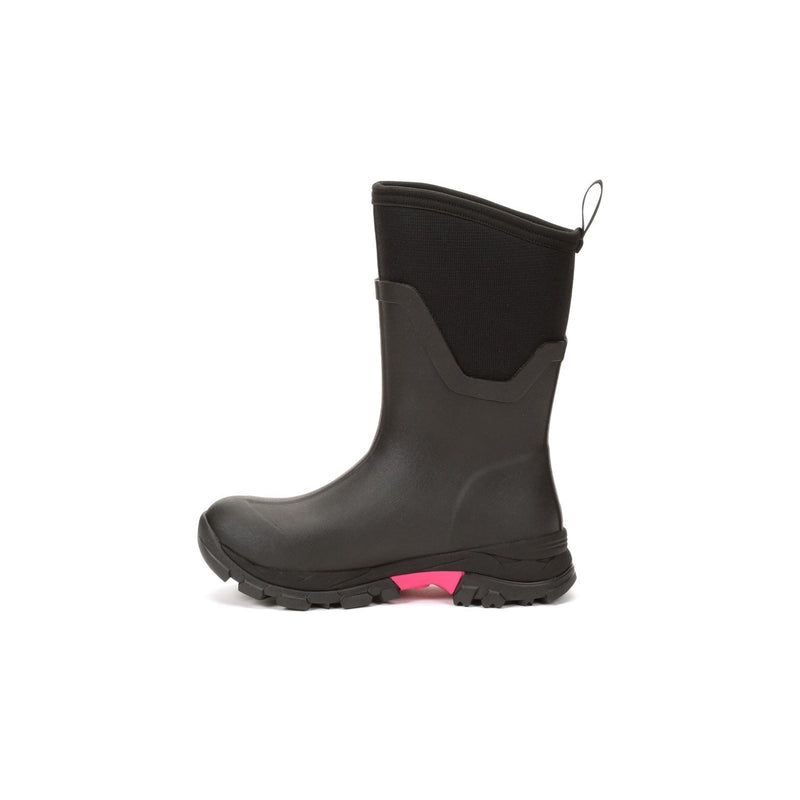 Muck Boots Arctic Ice Mid AGAT Rubber Black/Hot Pink Wellington Boots