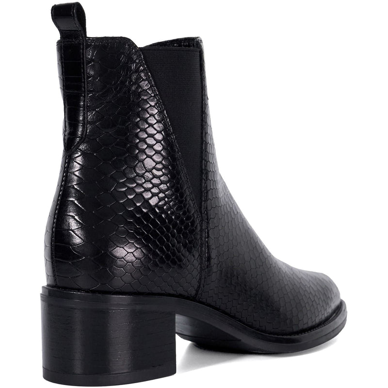 Dune Pouring Leather Women's Black Boots