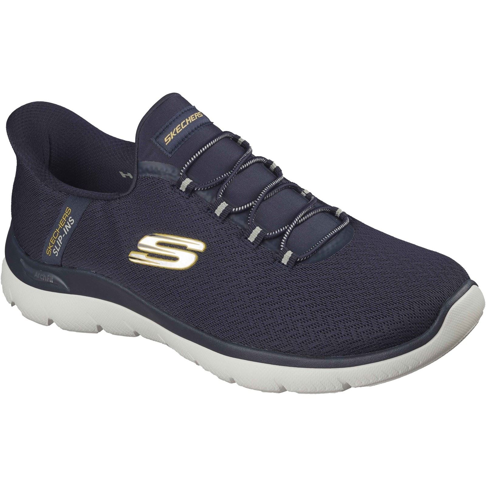 Skechers Arch Fit Summits Kynor Polyester Men's Navy/Yellow Sneakers
