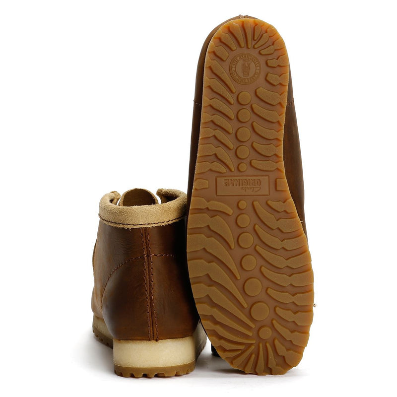 Clarks Originals Wallabee RB Combi Leather Men's Beeswax Brown Boots