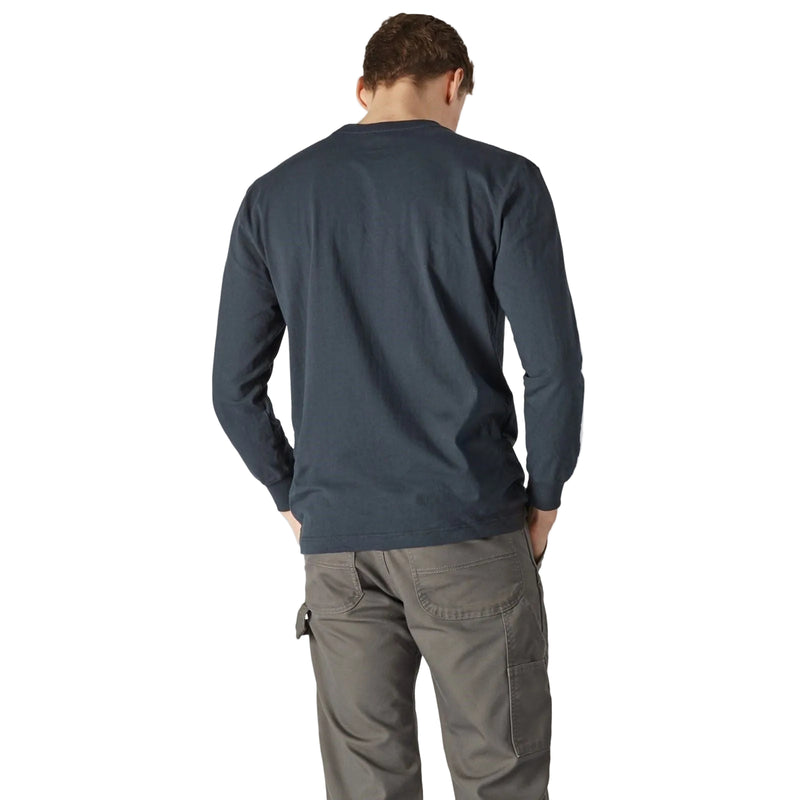 Dickies Pocket Long Sleeve Cotton Men's Blue T-Shirt
