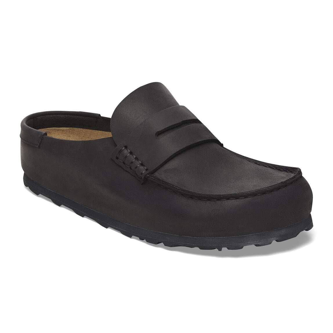 Birkenstock Naples Leather Black Regular Clogs