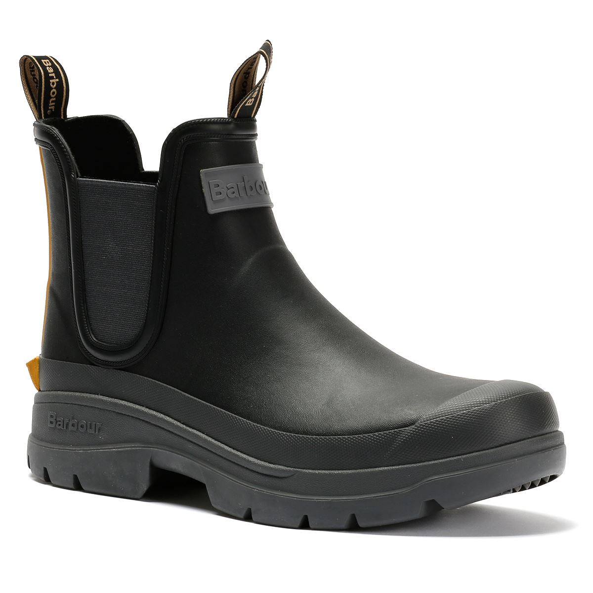Barbour Nimbus Chelsea Men's Black/Ochre Wellington Boots