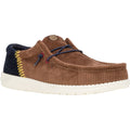 HEYDUDE Wally Funk Corduroy Textile Men's Espresso/Blue Jean Boat Shoes