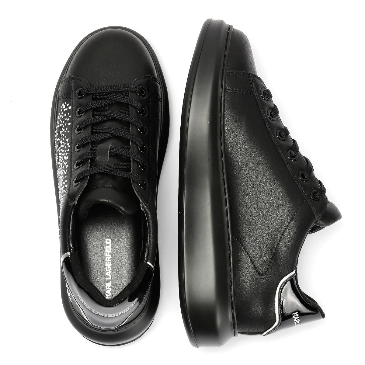 Karl Lagerfeld Kapri Konstellation Leather Women's Black/Silver Sneakers