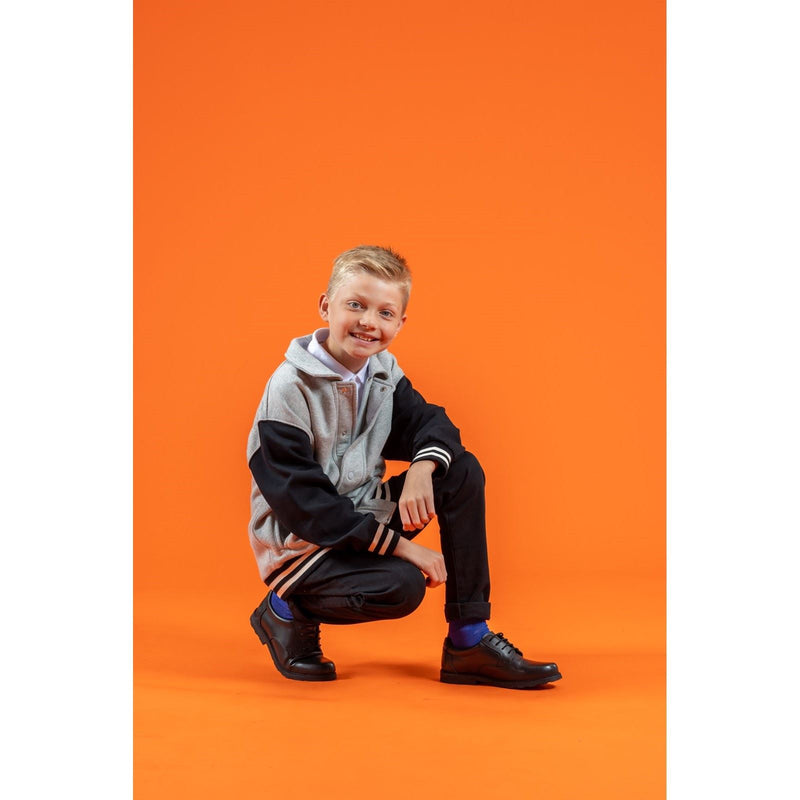 Hush Puppies Oliver SNR Leather Boys's Black Shoes