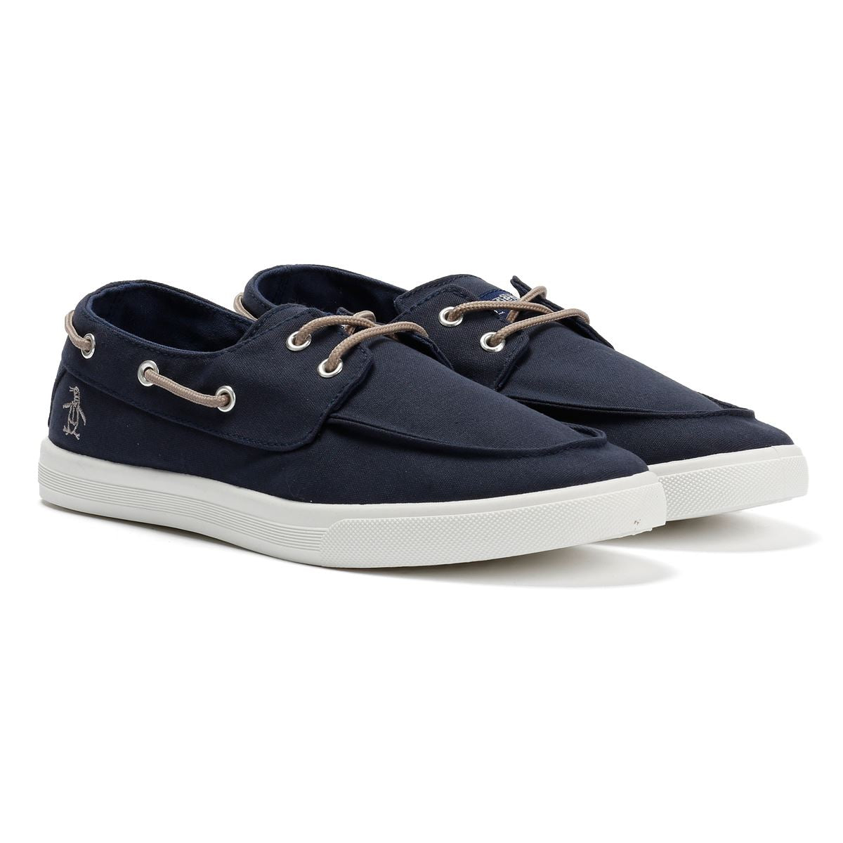 Penguin Sailor Canvas Men's Navy Lace-Up Shoes
