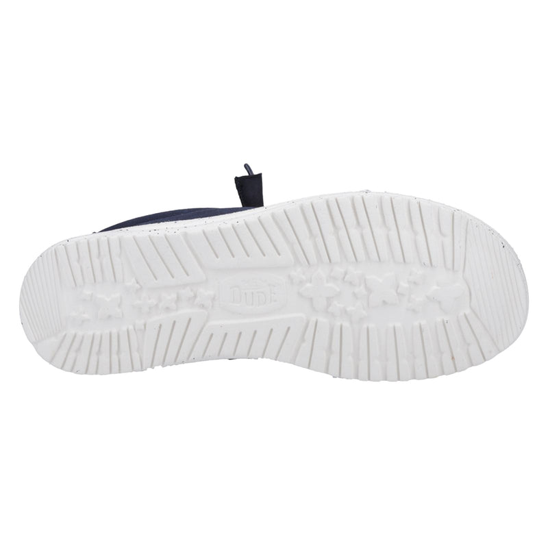 HEYDUDE Wally Canvas 100% Cotton Men's Navy Boat Shoes