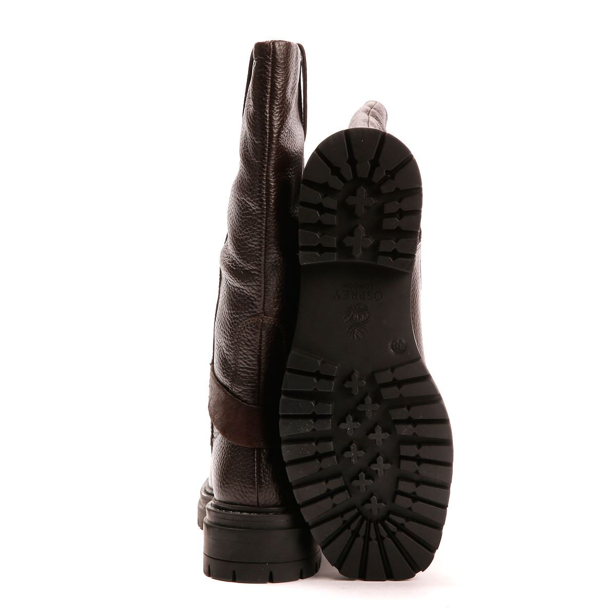 Osprey London The Gabarron Leather Women's Chocolate Boots