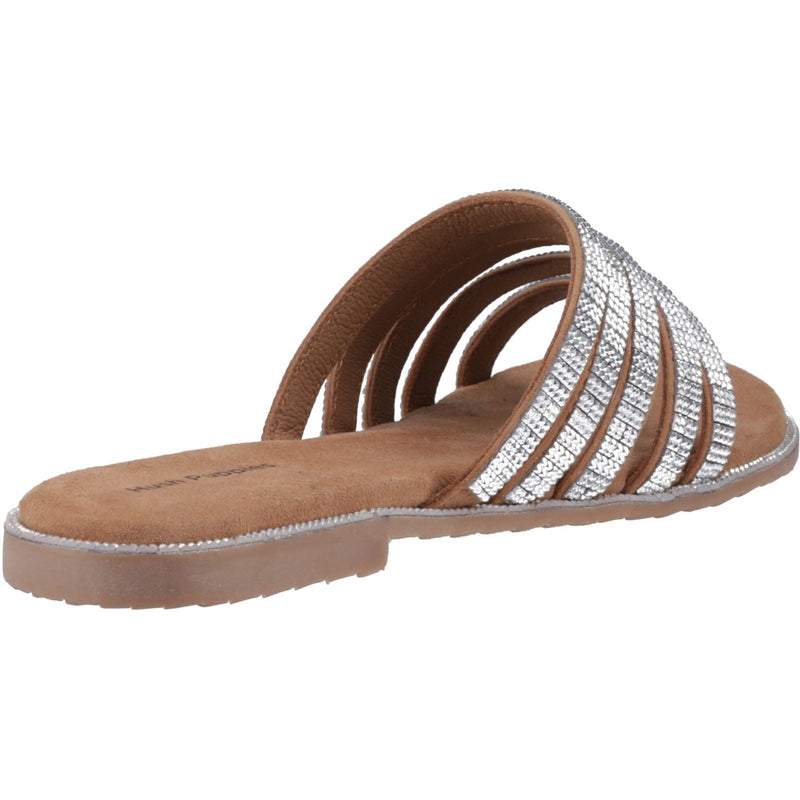 Hush Puppies Paris Slide Suede Women's Tan/Silver Sandals