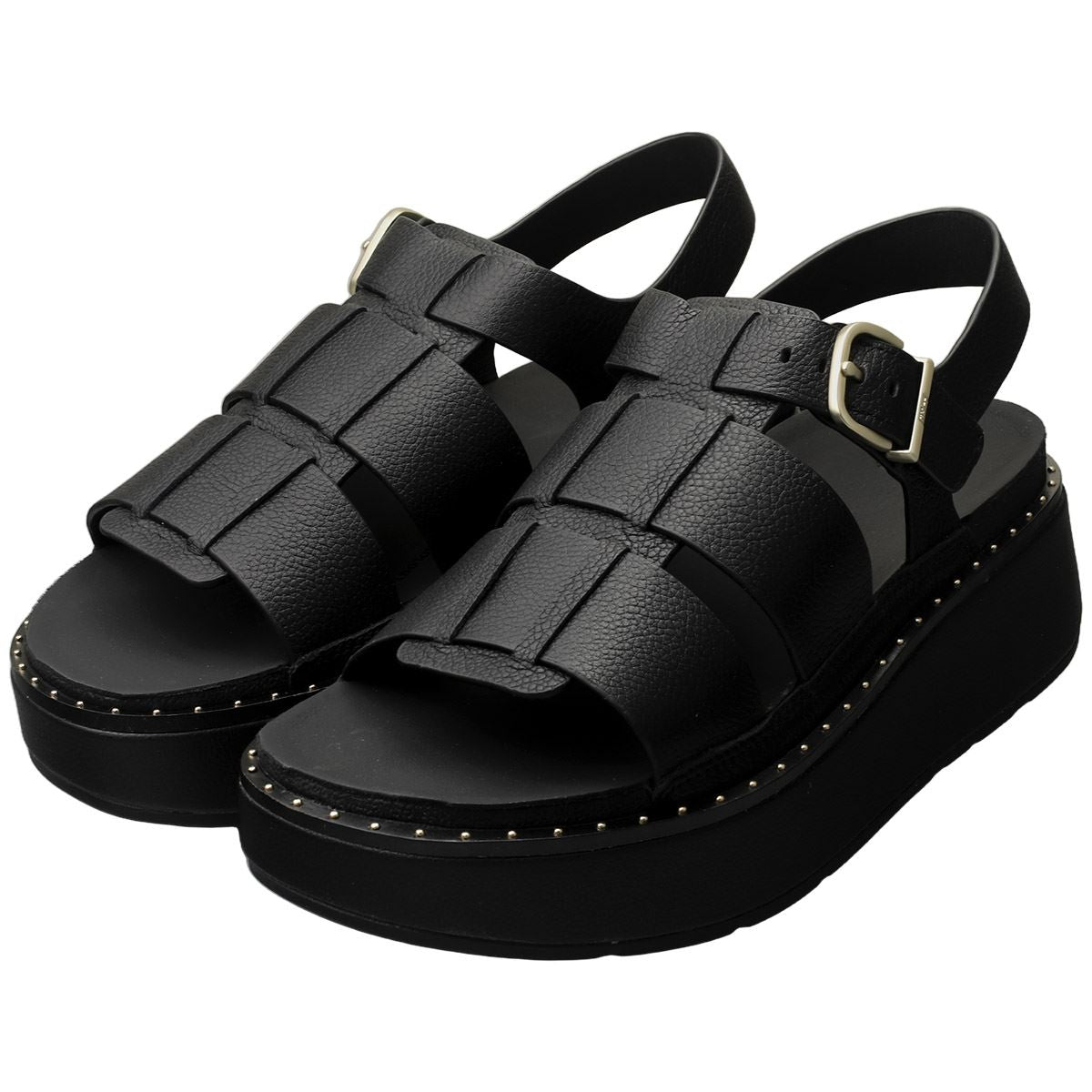 FitFlop GEN-FF Max Fisherman Tumbled Leather Women's Black Sandals