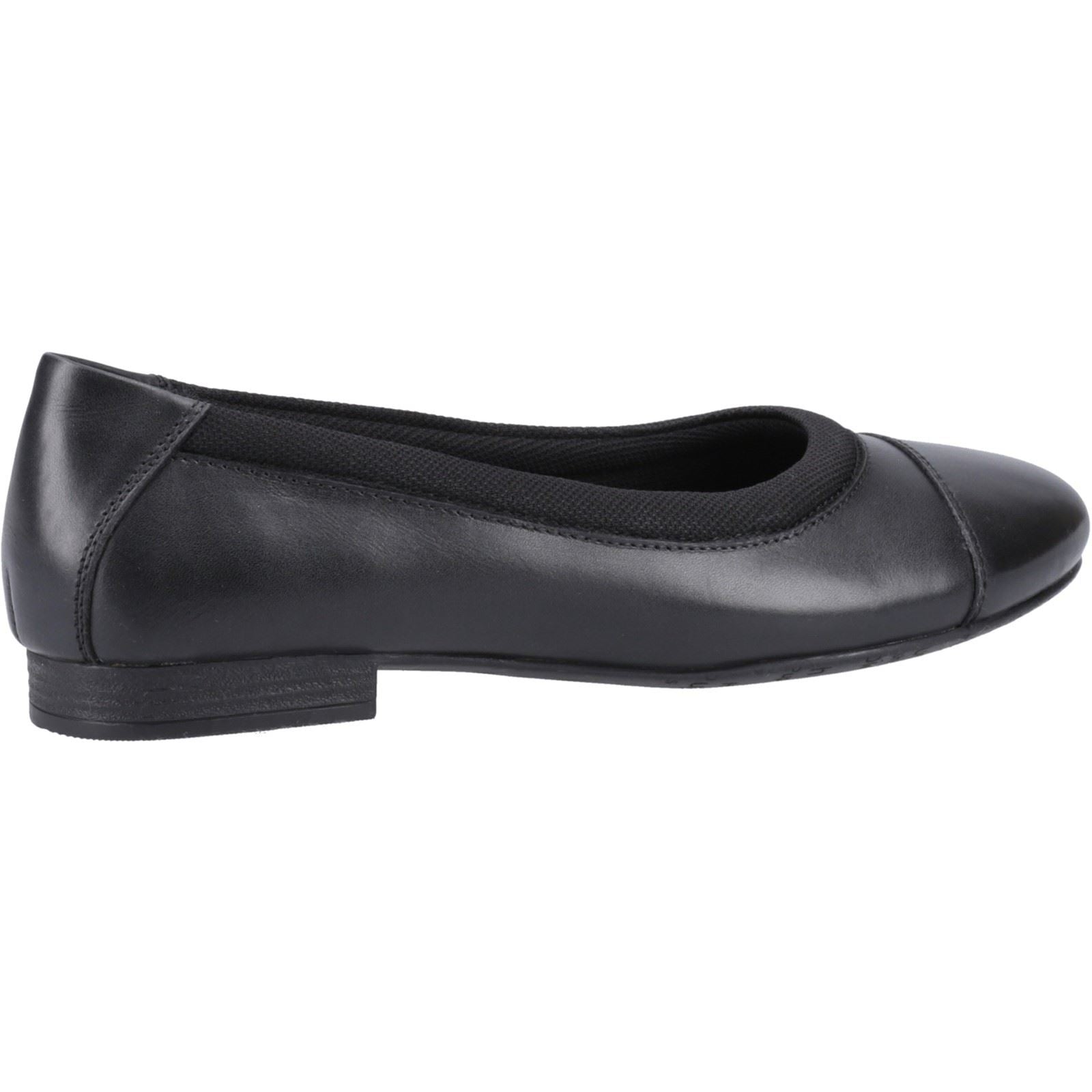 Hush Puppies Emma Senior Leather Girls's Black Ballet Flats
