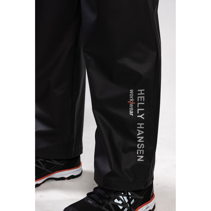 Helly Hansen Workwear Voss Polyester Unisex Adults Black Rain Trousers