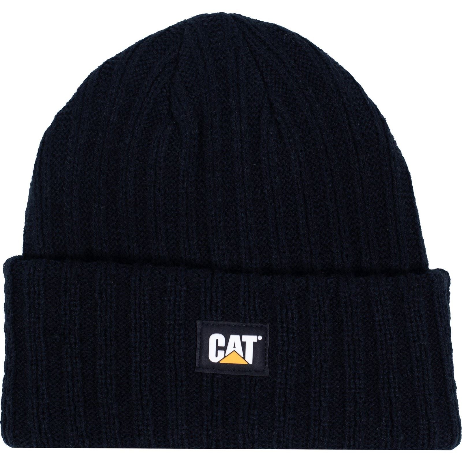 Caterpillar Rib Watch Unisex Adults Black Beanie Hat