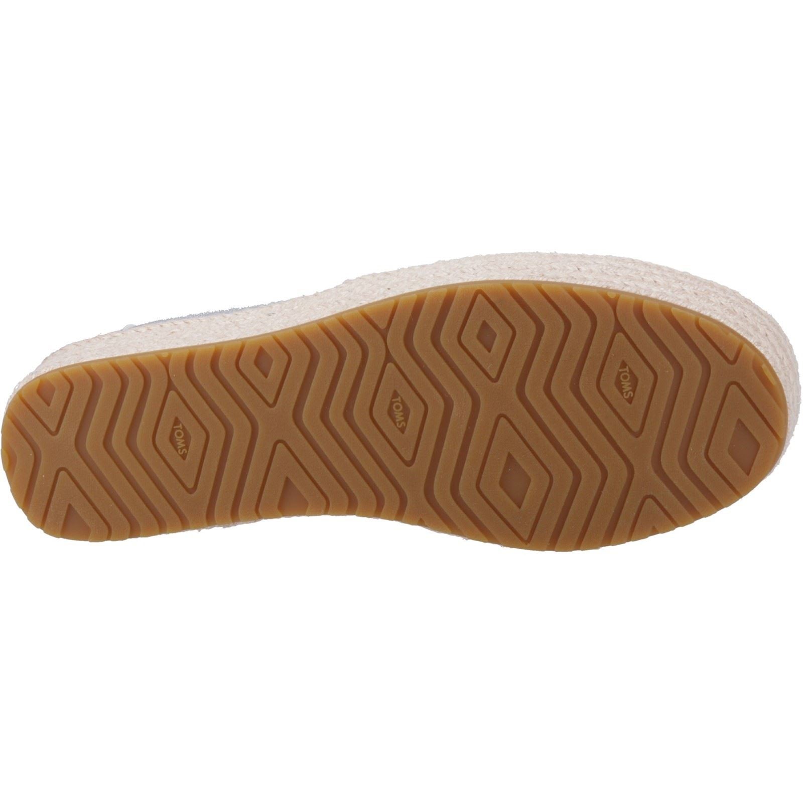 TOMS Valencia Leather Women's Silver Espadrilles