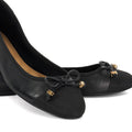 Dune Hallo Wide Fit Women's Black Flats