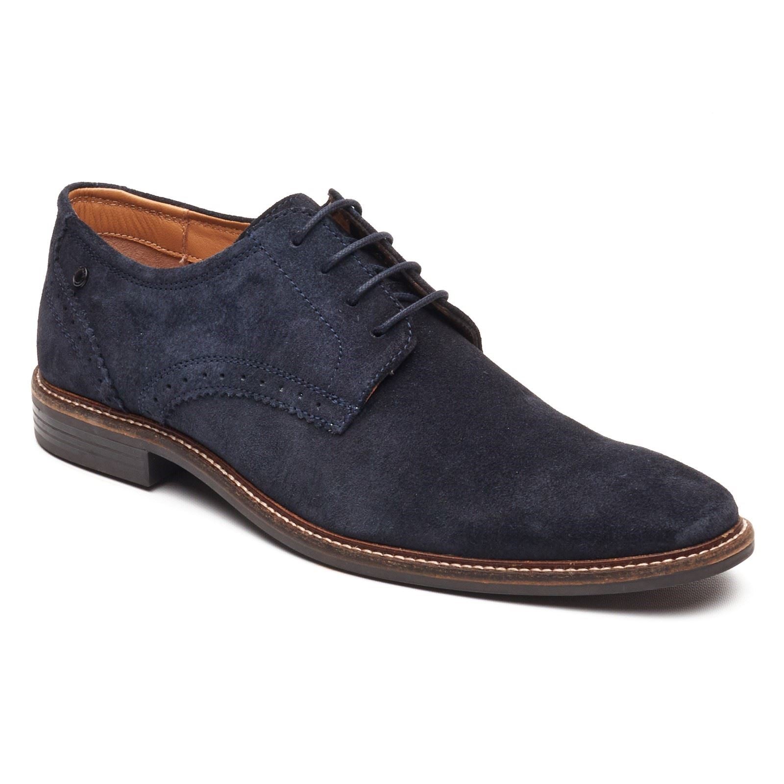 Base London Eton Lace Up Leather Men's Navy Lace-Up Shoes