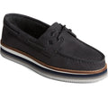 Sperry Authentic Original Stacked Leather Women's Black Boat Shoes
