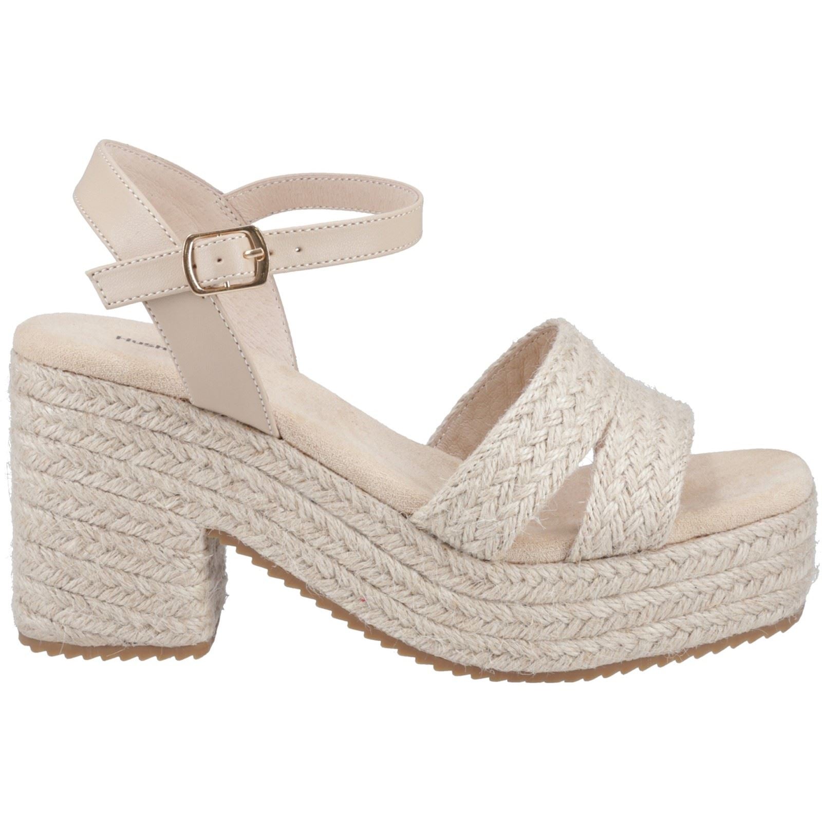 Hush Puppies Jamelia Espadrille Heel Textile Women's Nude Heels