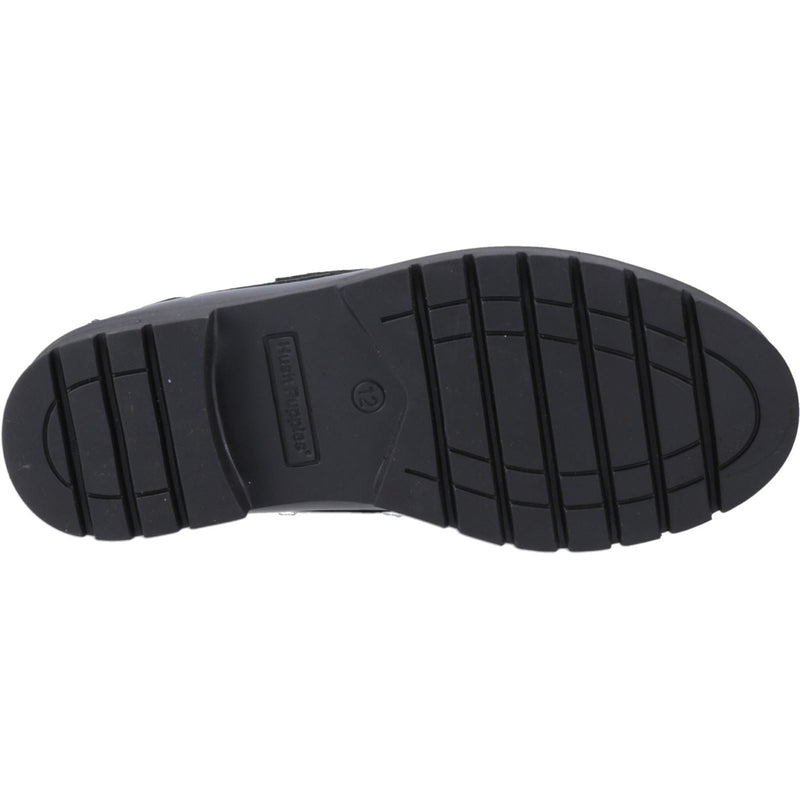 Hush Puppies Lucy Leather Girls's Black Boat Shoes