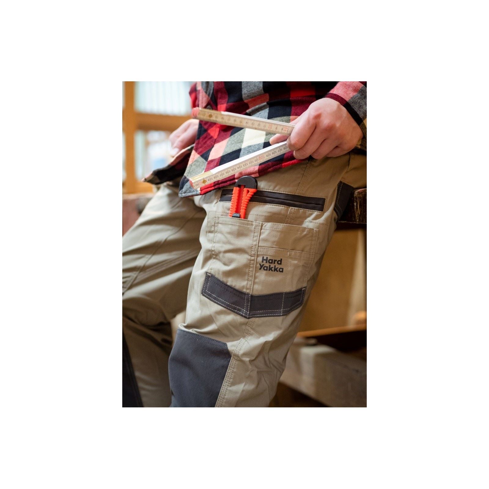 Hard Yakka Raptor Active Cotton Men's Tan Outdoor Trousers