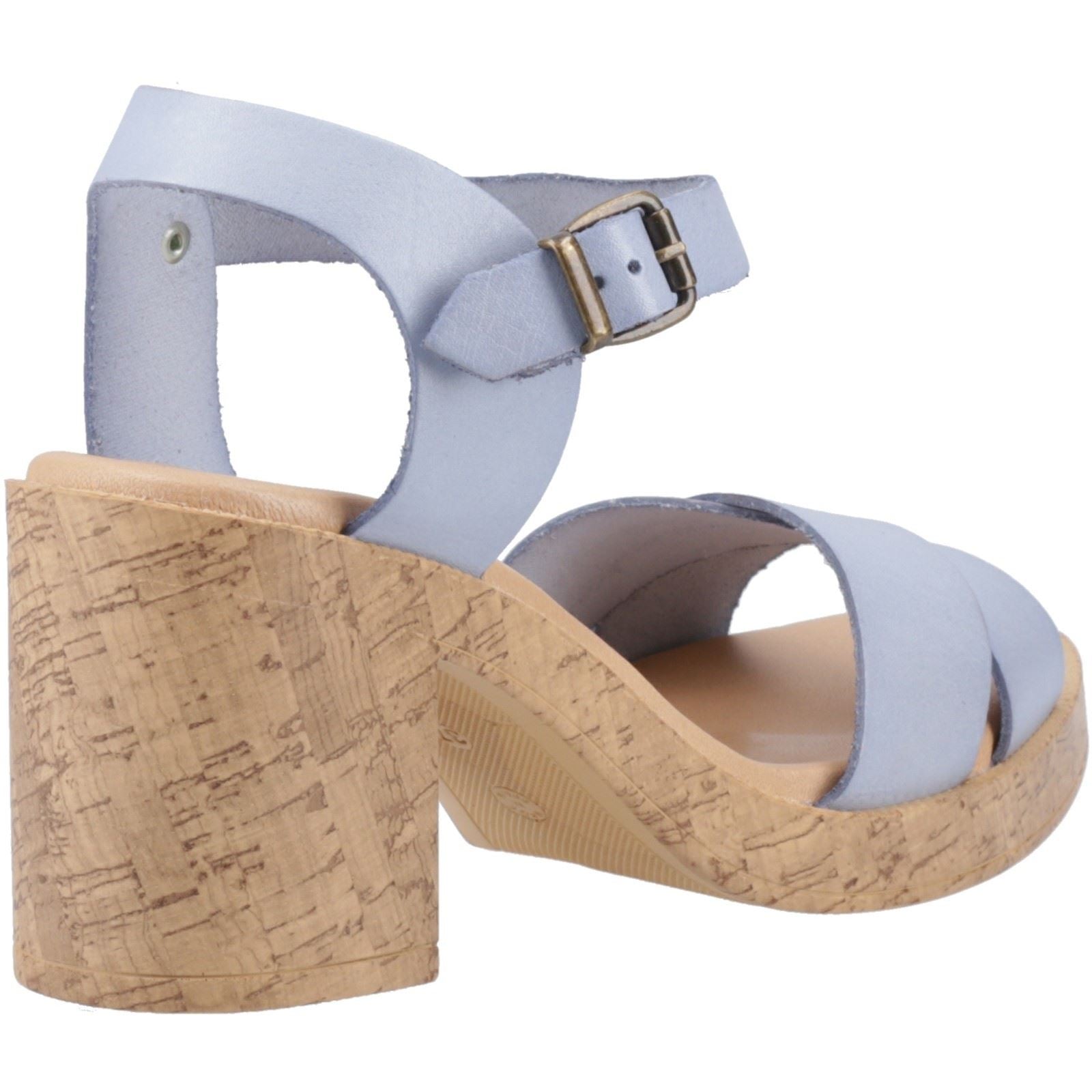 Hush Puppies Georgia Cork Leather Women's Blue Heels