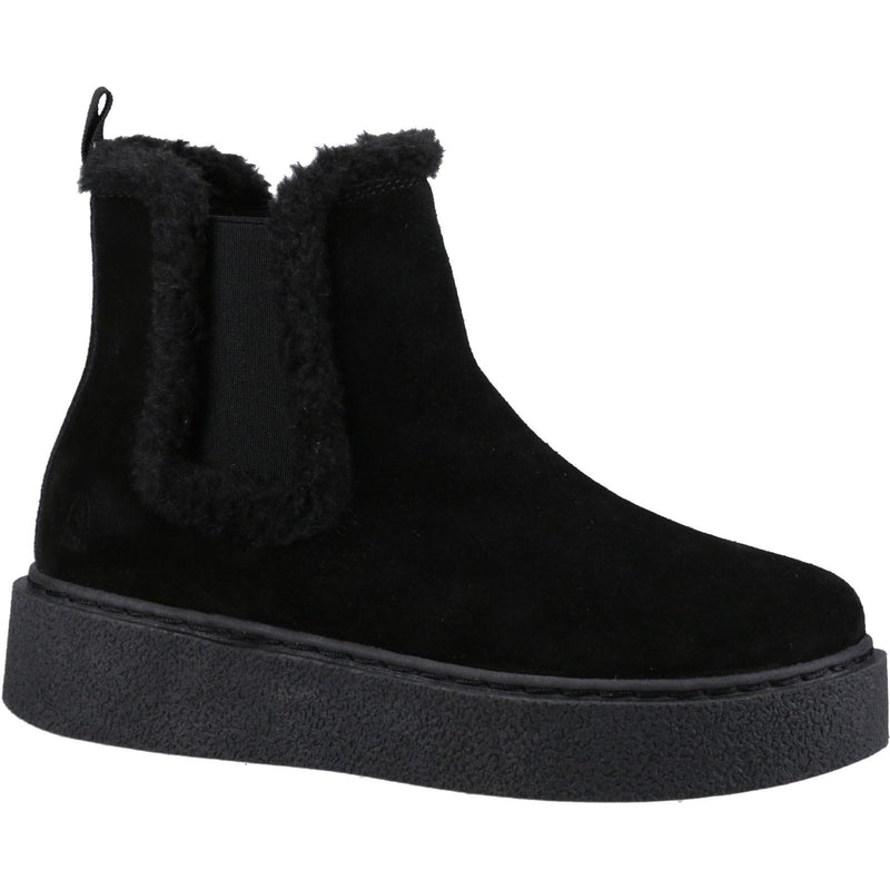 Hush Puppies Bella Suede Women's Black Flat Chelsea Boots
