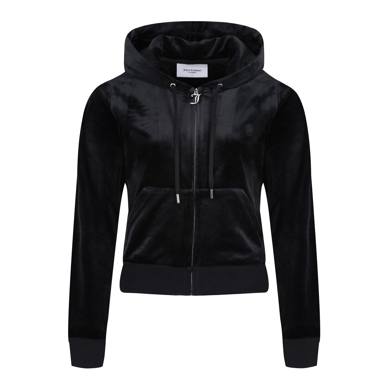 Juicy Couture Robertson Classic Jacket Polyester Women's Black Hooded Sweatshirt