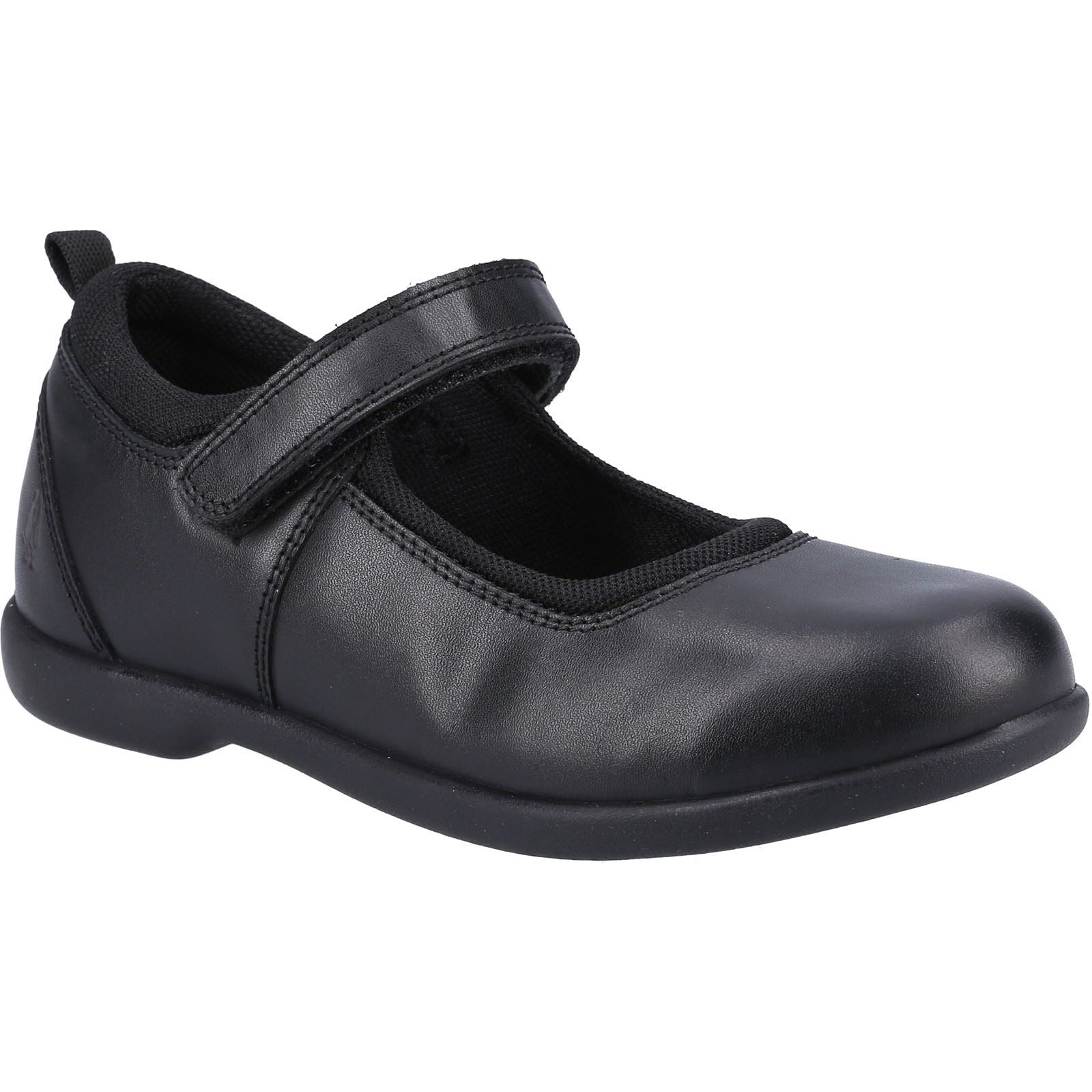 Hush Puppies Bianca SNR Leather Girls's Black Shoes