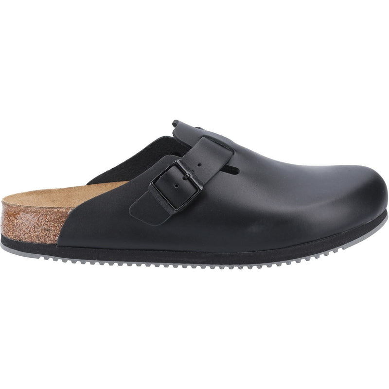 Birkenstock Boston Super Grip Leather Men's Black Clogs