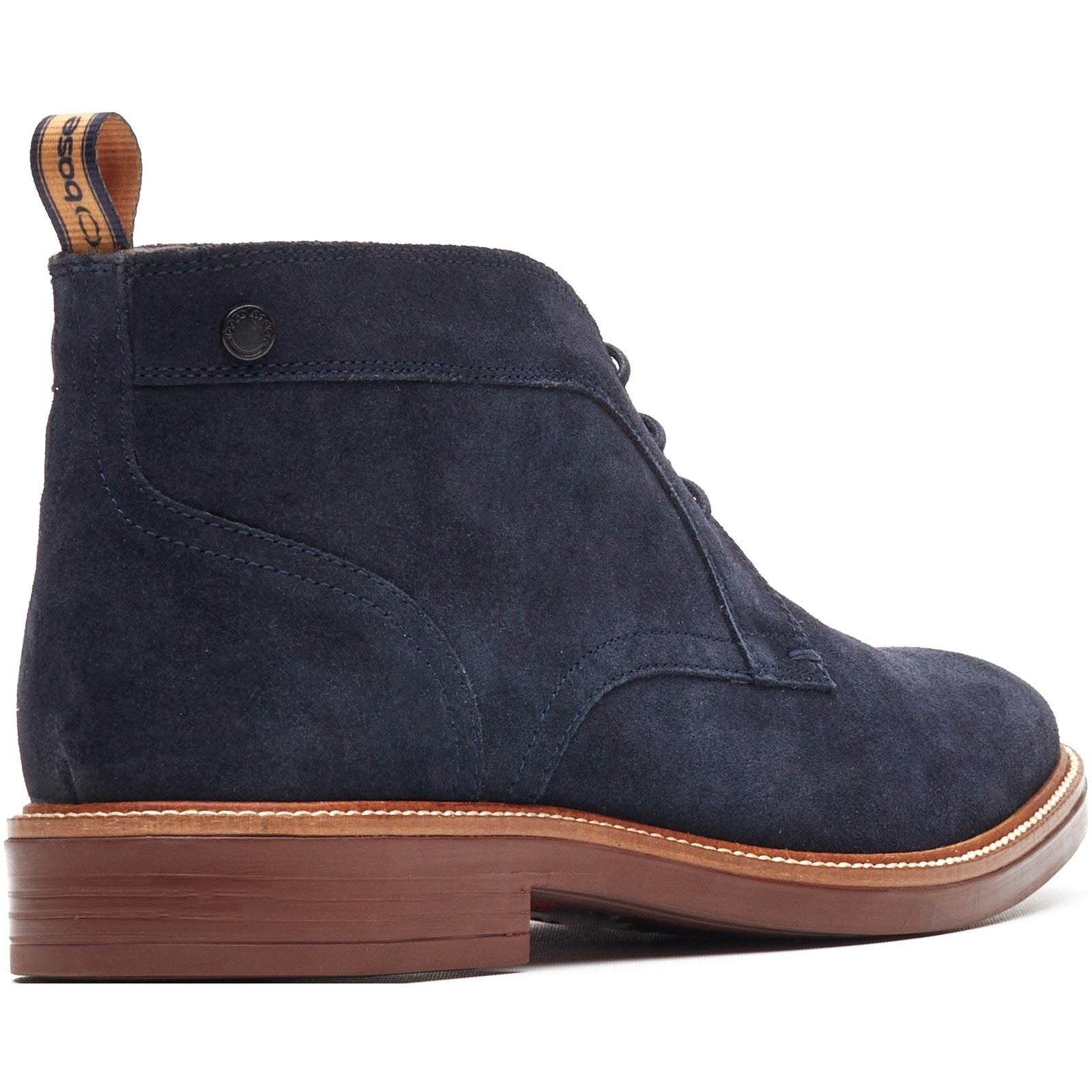 Base London Lincoln Chukka Leather Men's Navy Boots