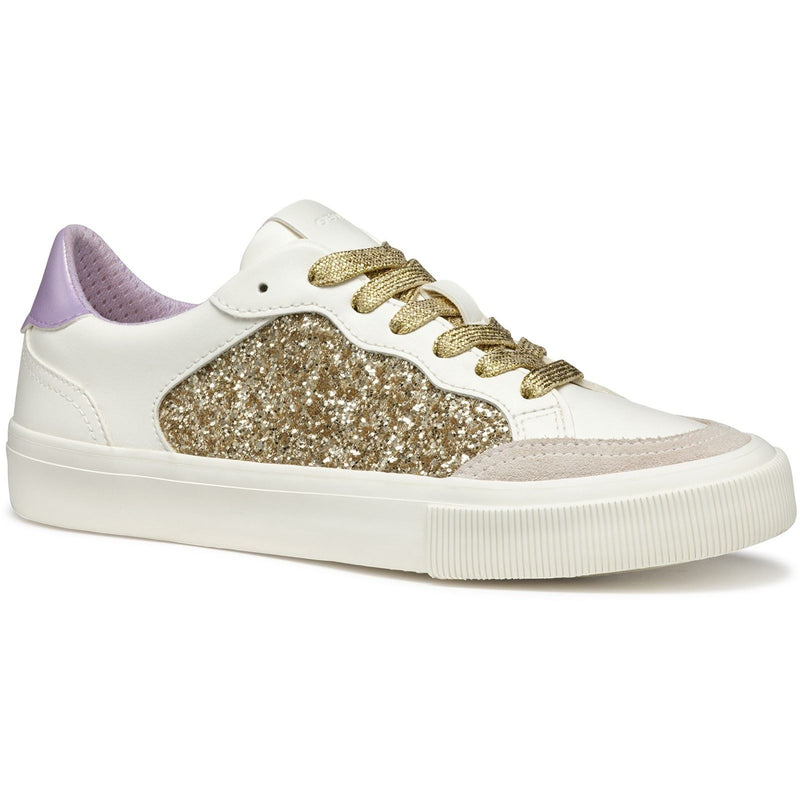 Geox D EMMELENY Women's Optic White/Light Gold Sneakers