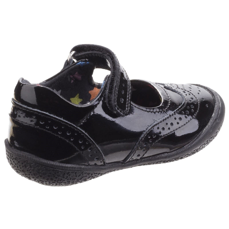 Hush Puppies Rina Junior Girls Black Patent Leather Shoes