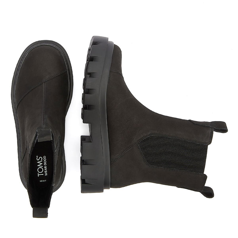 TOMS Rowan Leather Women's Black Boots