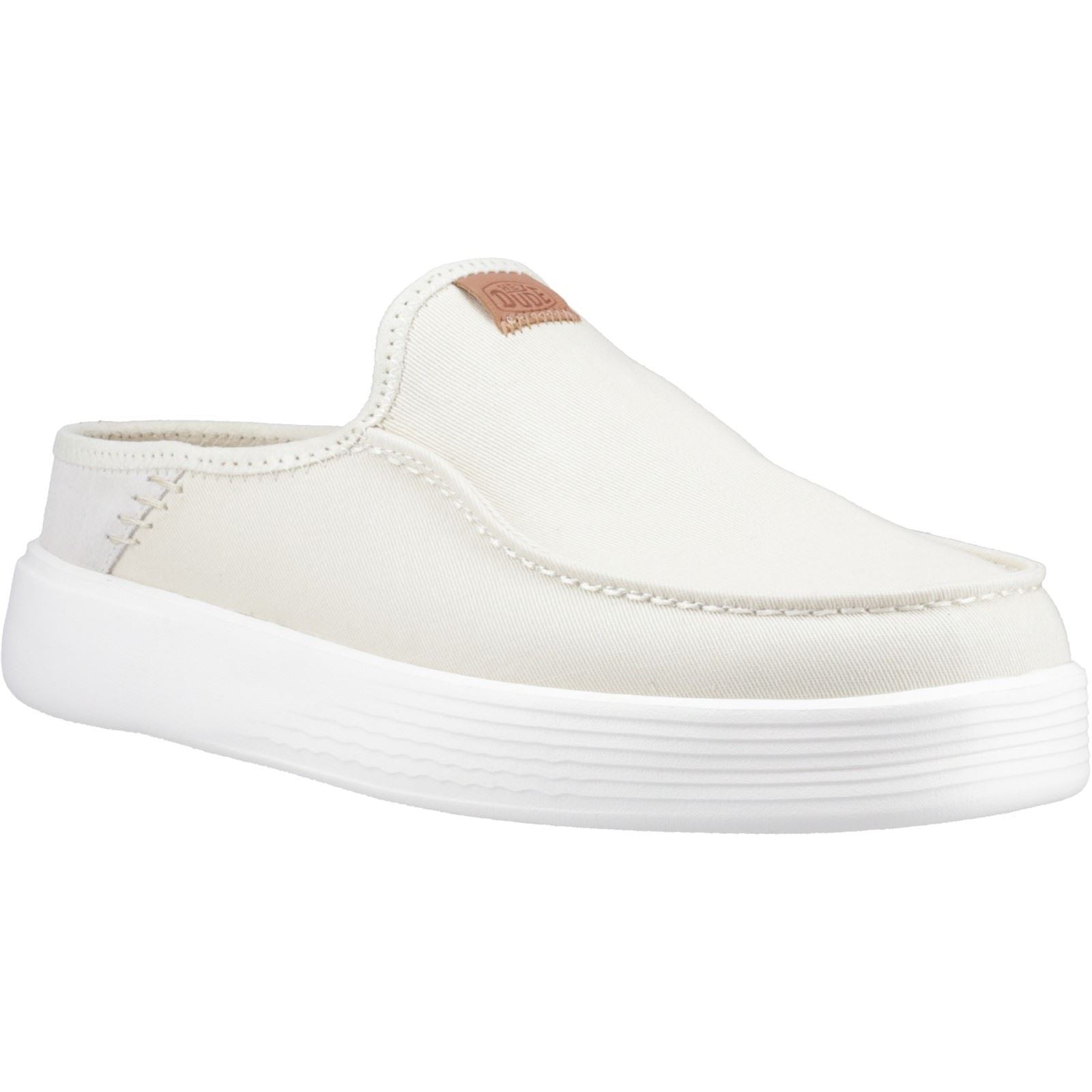 HEYDUDE Austin Workwear Leather Men's Almost White Slippers
