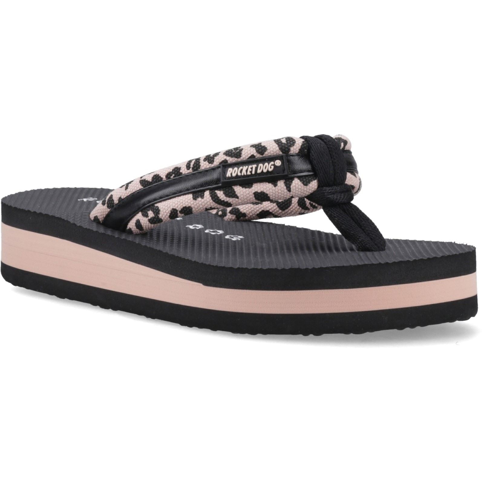 Rocket Dog Monica Leon Leopard Textile Women's Light Pink Espadrilles