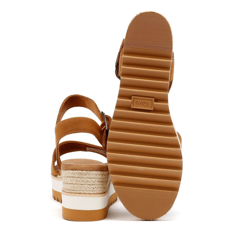 TOMS Diana Leather Women's Tan Wedges