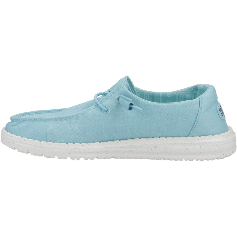 HEYDUDE Wendy Canvas 100% Cotton Women's Turquoise Shoes