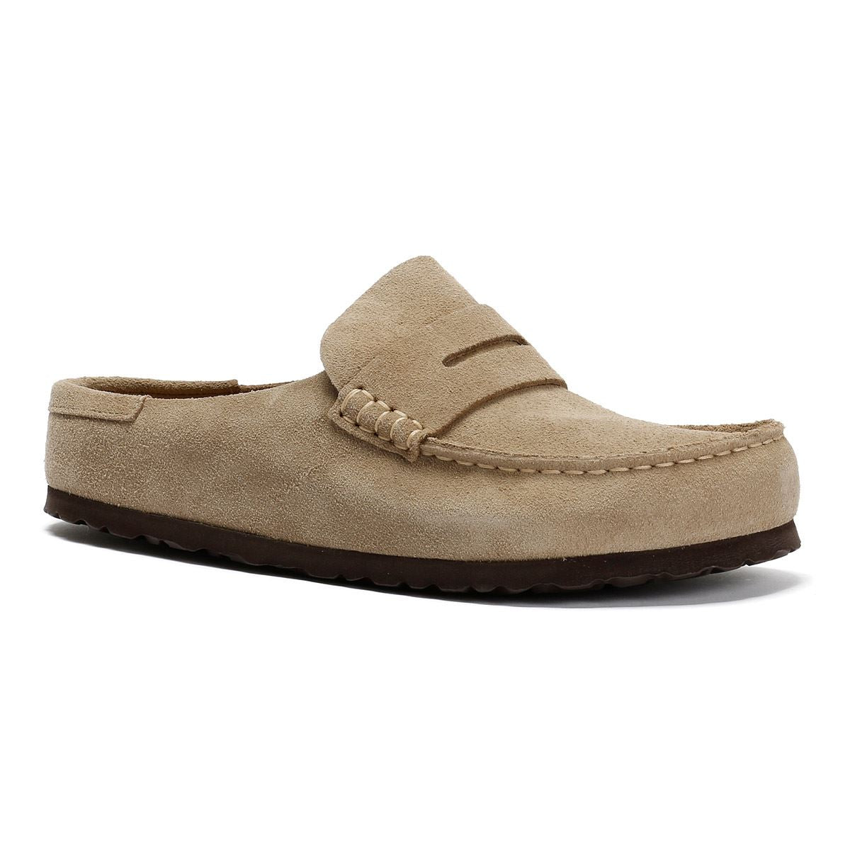 Birkenstock Naples Suede Taupe Regular Clogs