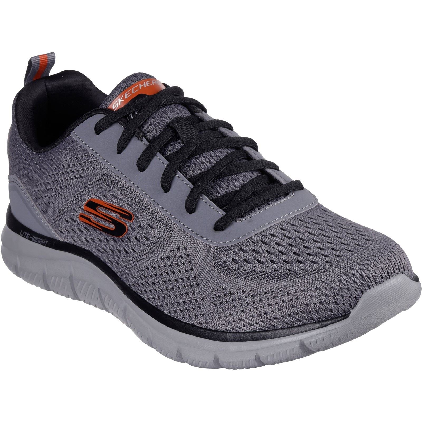 Skechers Track Leshur Synthetic Men's Charcoal/Orange Trainers
