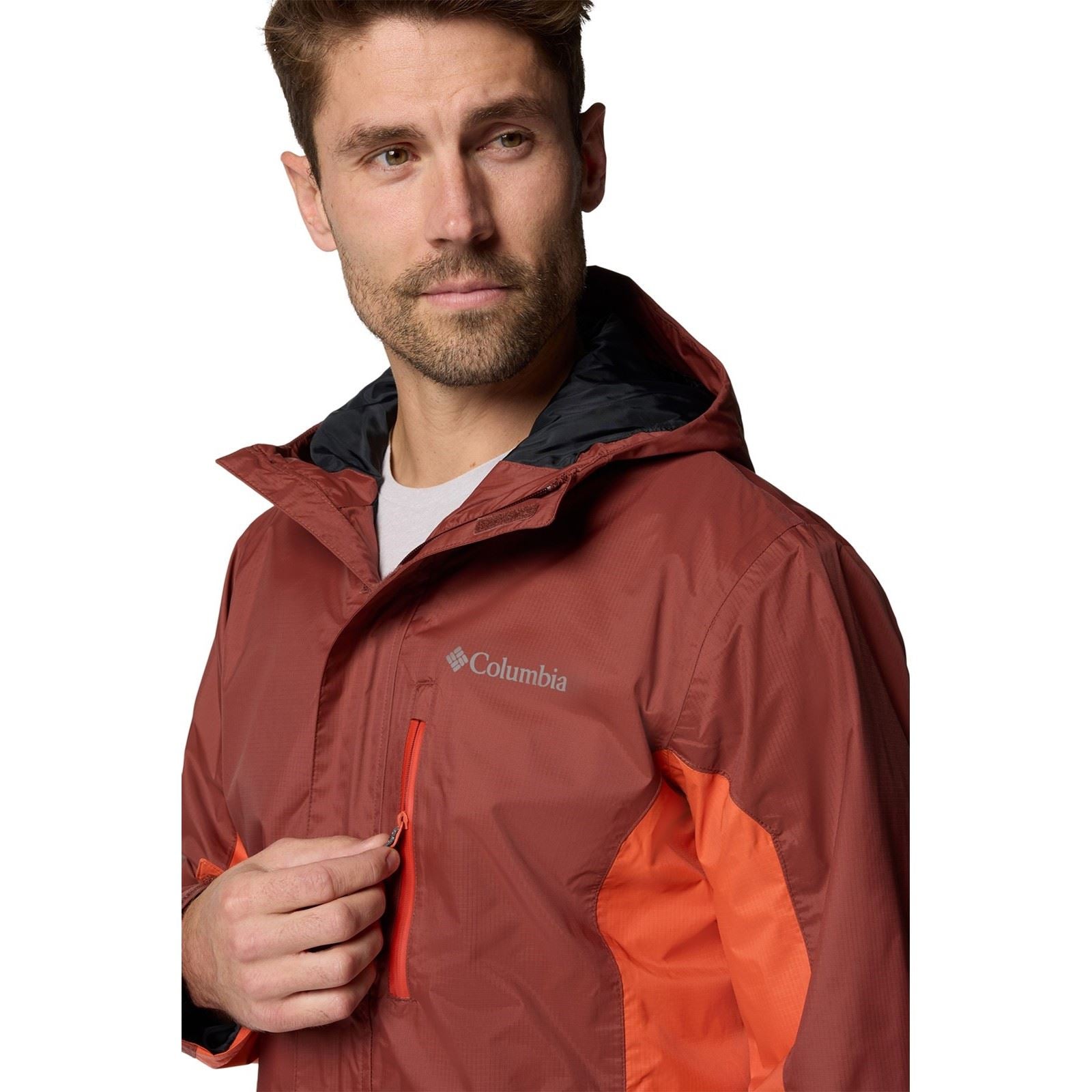 Columbia Pouring Adventure III Jacket Men's Red Rain Jacket