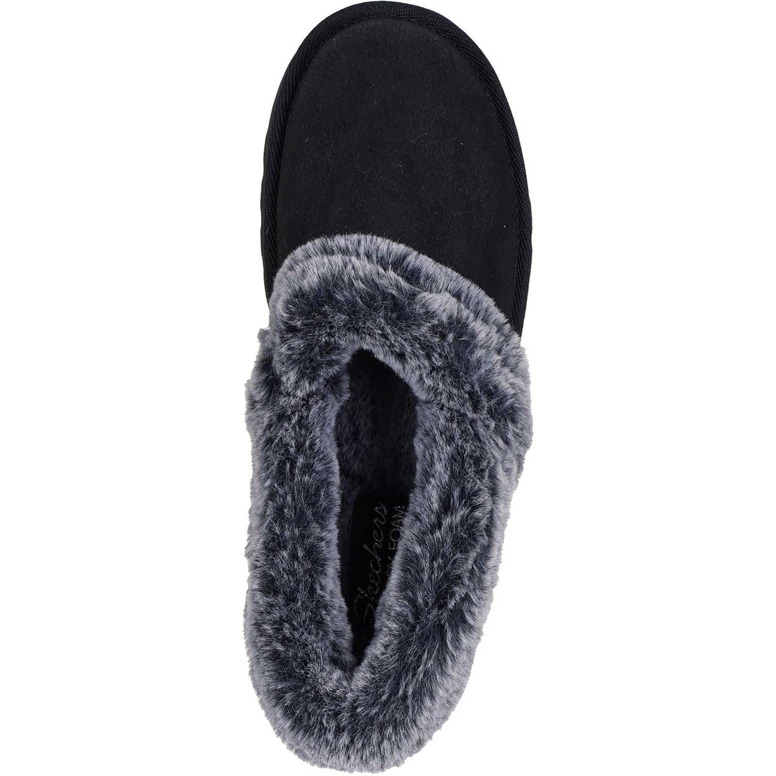 Skechers Cozy Up Synthetic Women's Black Slippers