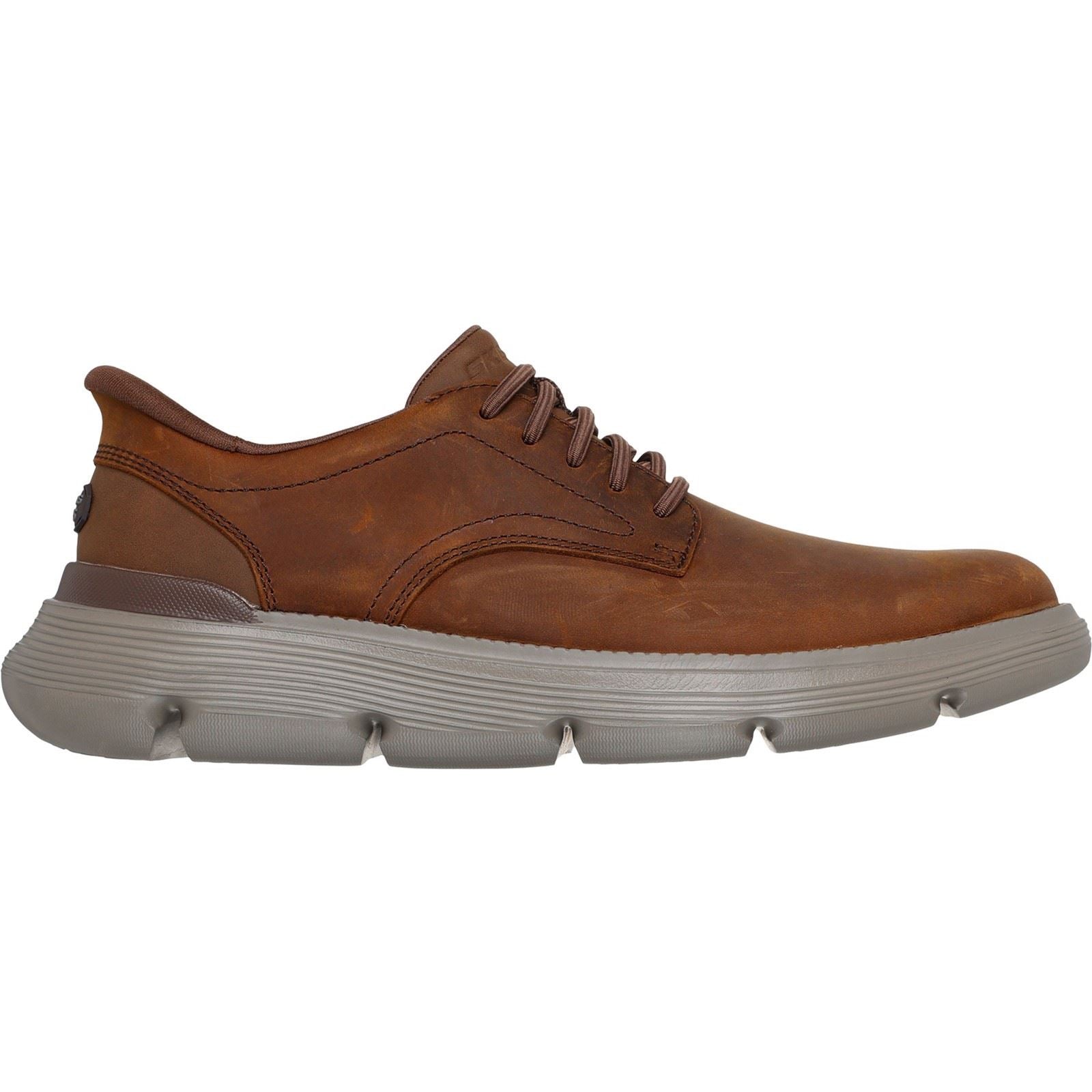Skechers Garza Duran Leather Men's Dark Brown Lace-Up Shoes